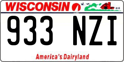WI license plate 933NZI