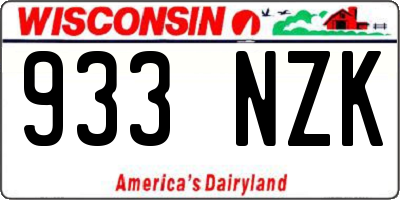 WI license plate 933NZK