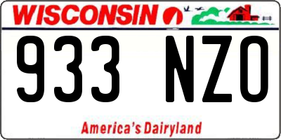 WI license plate 933NZO