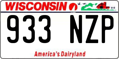 WI license plate 933NZP