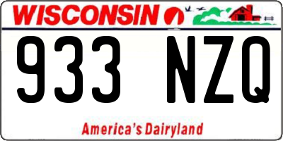 WI license plate 933NZQ