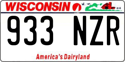WI license plate 933NZR