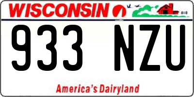 WI license plate 933NZU