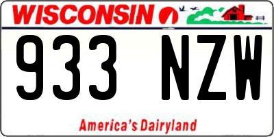 WI license plate 933NZW