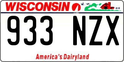 WI license plate 933NZX