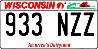 WI license plate 933NZZ