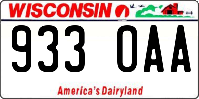 WI license plate 933OAA