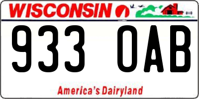 WI license plate 933OAB