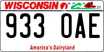 WI license plate 933OAE