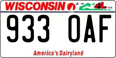 WI license plate 933OAF