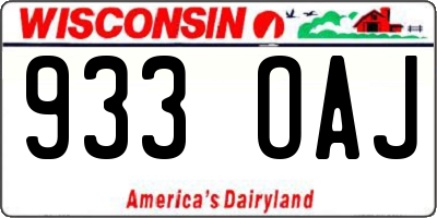 WI license plate 933OAJ