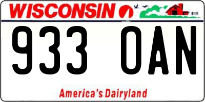 WI license plate 933OAN
