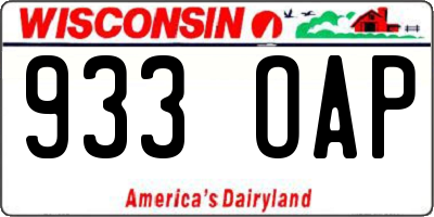 WI license plate 933OAP