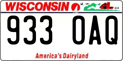 WI license plate 933OAQ