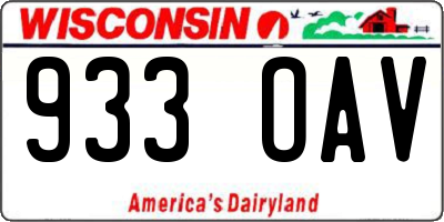 WI license plate 933OAV