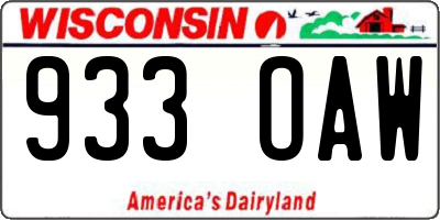 WI license plate 933OAW