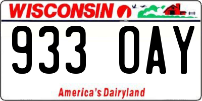 WI license plate 933OAY