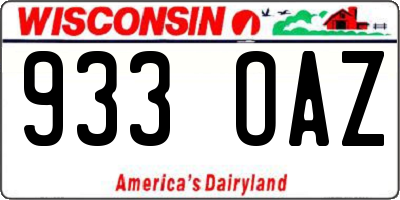 WI license plate 933OAZ