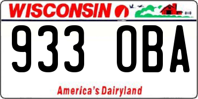 WI license plate 933OBA