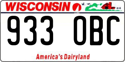 WI license plate 933OBC