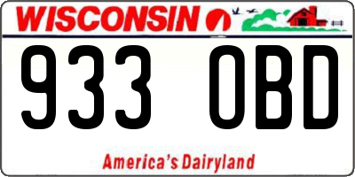WI license plate 933OBD