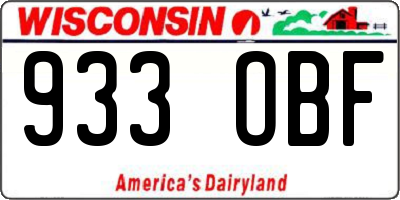 WI license plate 933OBF