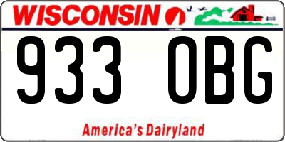 WI license plate 933OBG