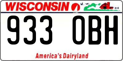 WI license plate 933OBH