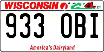 WI license plate 933OBI