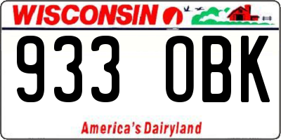WI license plate 933OBK