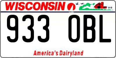 WI license plate 933OBL