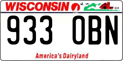 WI license plate 933OBN