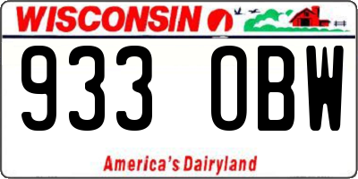 WI license plate 933OBW