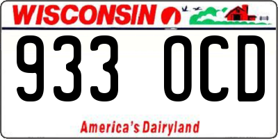 WI license plate 933OCD