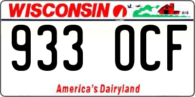 WI license plate 933OCF