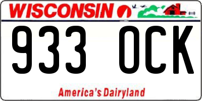 WI license plate 933OCK
