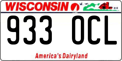 WI license plate 933OCL