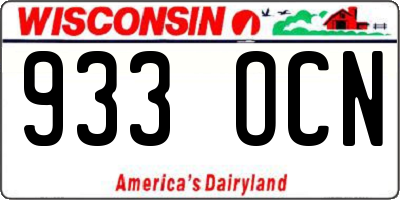 WI license plate 933OCN