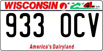 WI license plate 933OCV