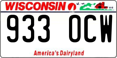 WI license plate 933OCW