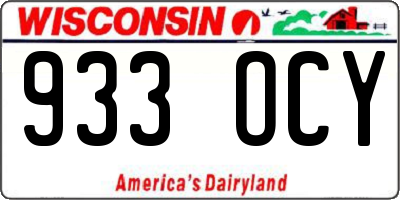 WI license plate 933OCY