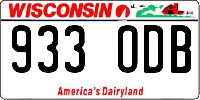 WI license plate 933ODB
