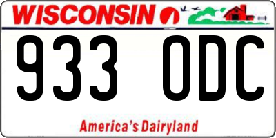 WI license plate 933ODC