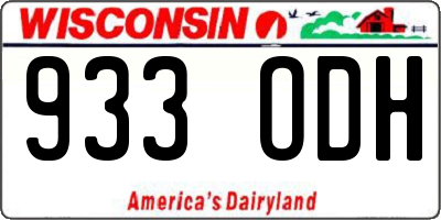 WI license plate 933ODH