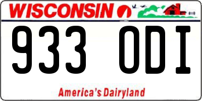 WI license plate 933ODI