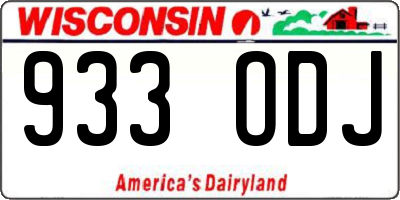 WI license plate 933ODJ