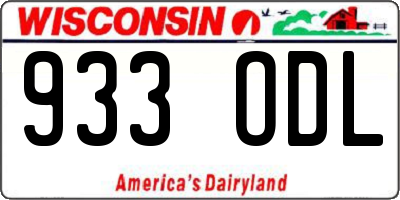 WI license plate 933ODL
