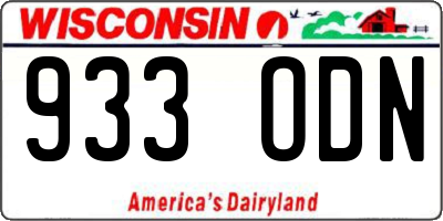 WI license plate 933ODN