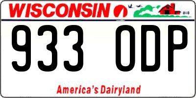 WI license plate 933ODP