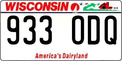 WI license plate 933ODQ